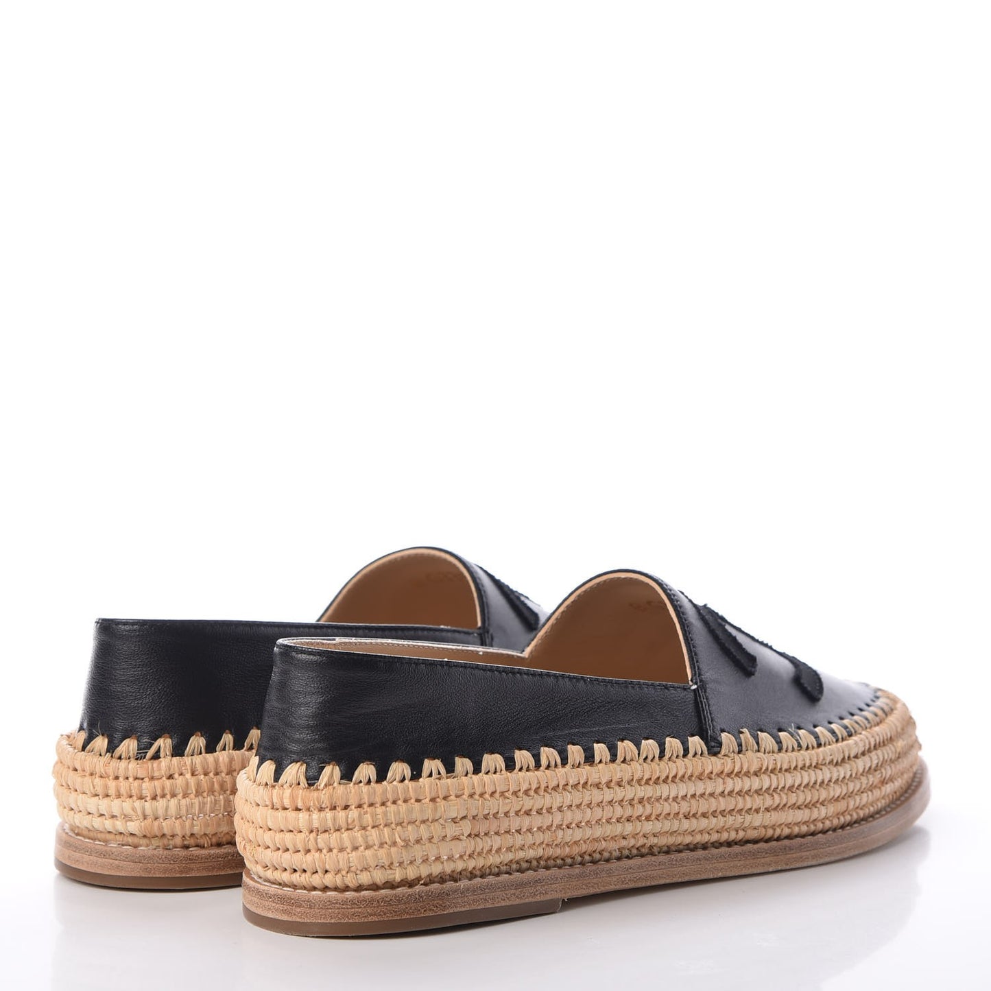 Lambskin Grosgrain CC Espadrilles 36 Black