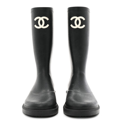 Chanel Caoutchouk CC High Boots 38 Black 3 of 9