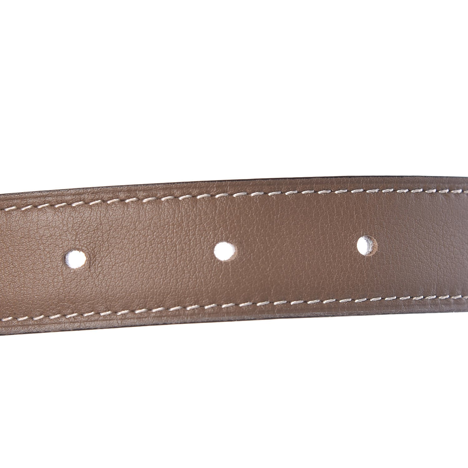 Hermes Epsom Swift 24mm Collier De Chien CDC Belt 80 White Etoupe 4 of 7
