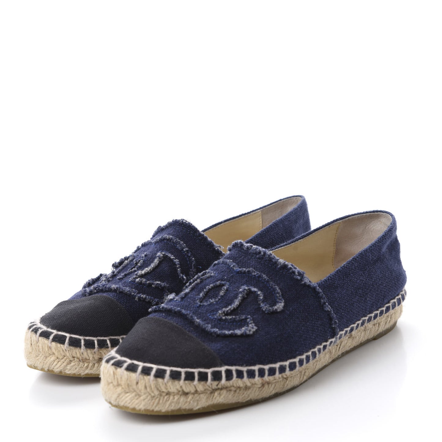 Denim Toile CC Espadrilles 38 Navy Black