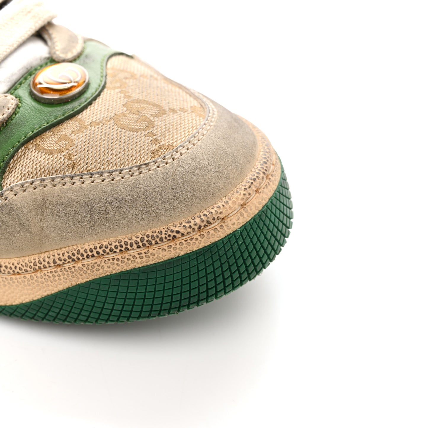 GG Monogram Nubuck Web Womens Screener Sneakers 39 New Sand Dusty Milk Vintage Green 38 New Sand Dusty Milk Vintage Green