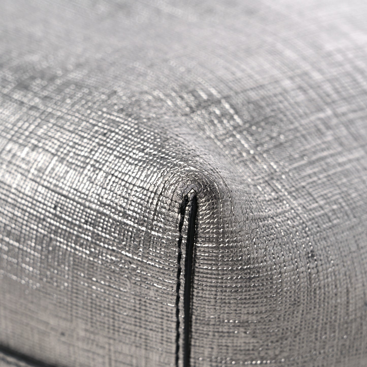 Metallic Saffiano Shopper Tote Silver