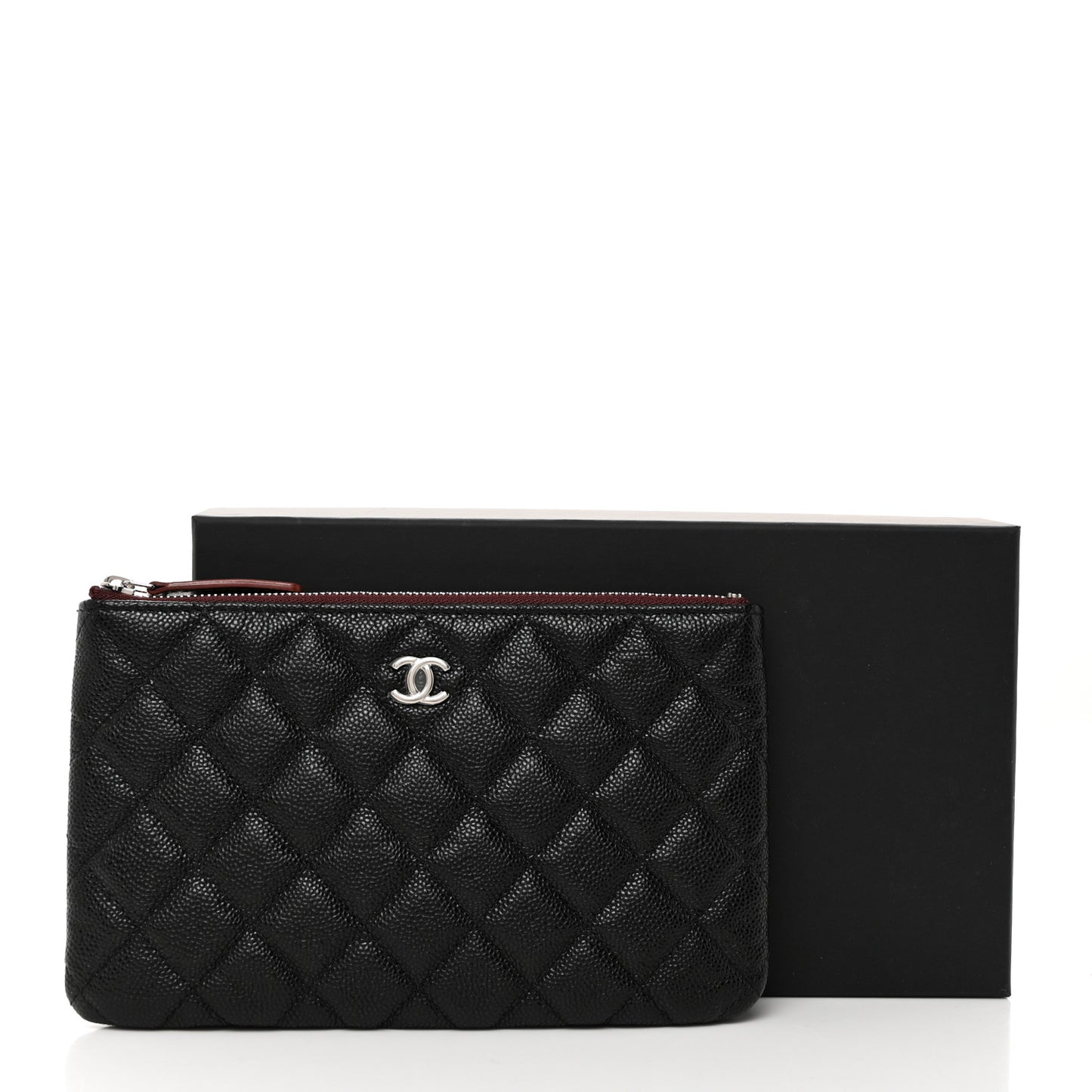Caviar Quilted Cosmetic Case Black