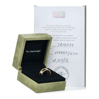 Van Cleef & Arpels 18K Yellow Gold Perlee Signature Ring 54 6.75 5 of 5