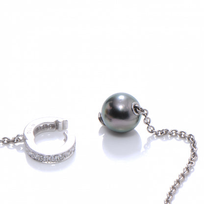 Mikimoto 18k White Gold Diamond 7mm Black South Sea Pearls in Motion Necklace 4 of 4
