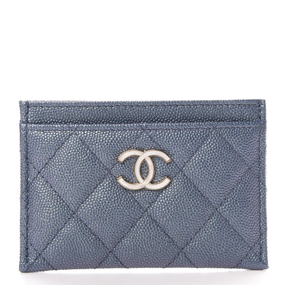 Chanel Iridescent Caviar Quilted Card Holder Dark Blue 1 of 9