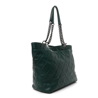 Chanel Calfskin Quilted Large Shopping In Chains Tote Green 3 of 13
