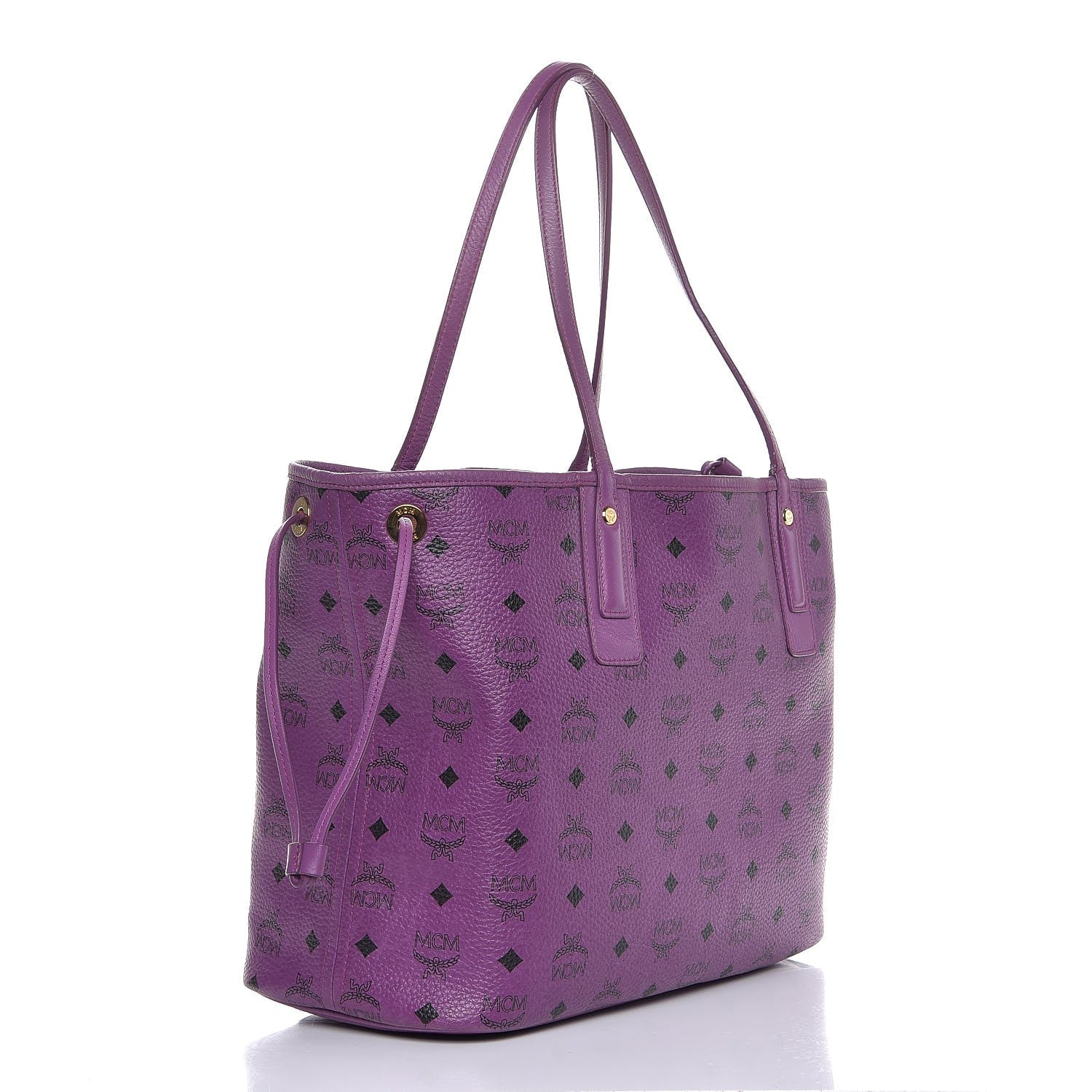 MCM Visetos Medium Project Reversible Shopper Tote Purple 289393