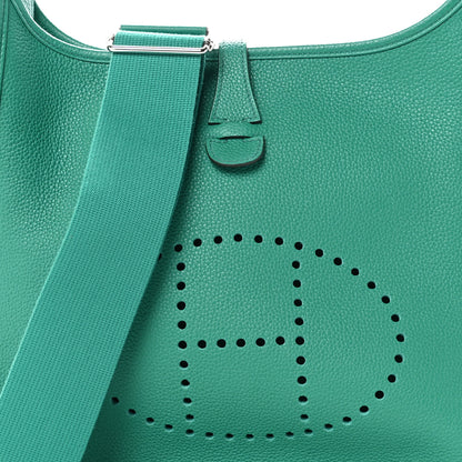 Hermes Taurillon Clemence Evelyne III PM Vert Jade 8 of 11