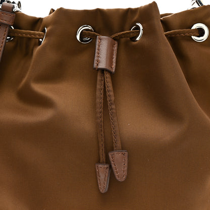 Prada Re-Nylon Saffiano Crystal Mini Re-Edition 1978 Bucket Bag Cacao 9 of 14