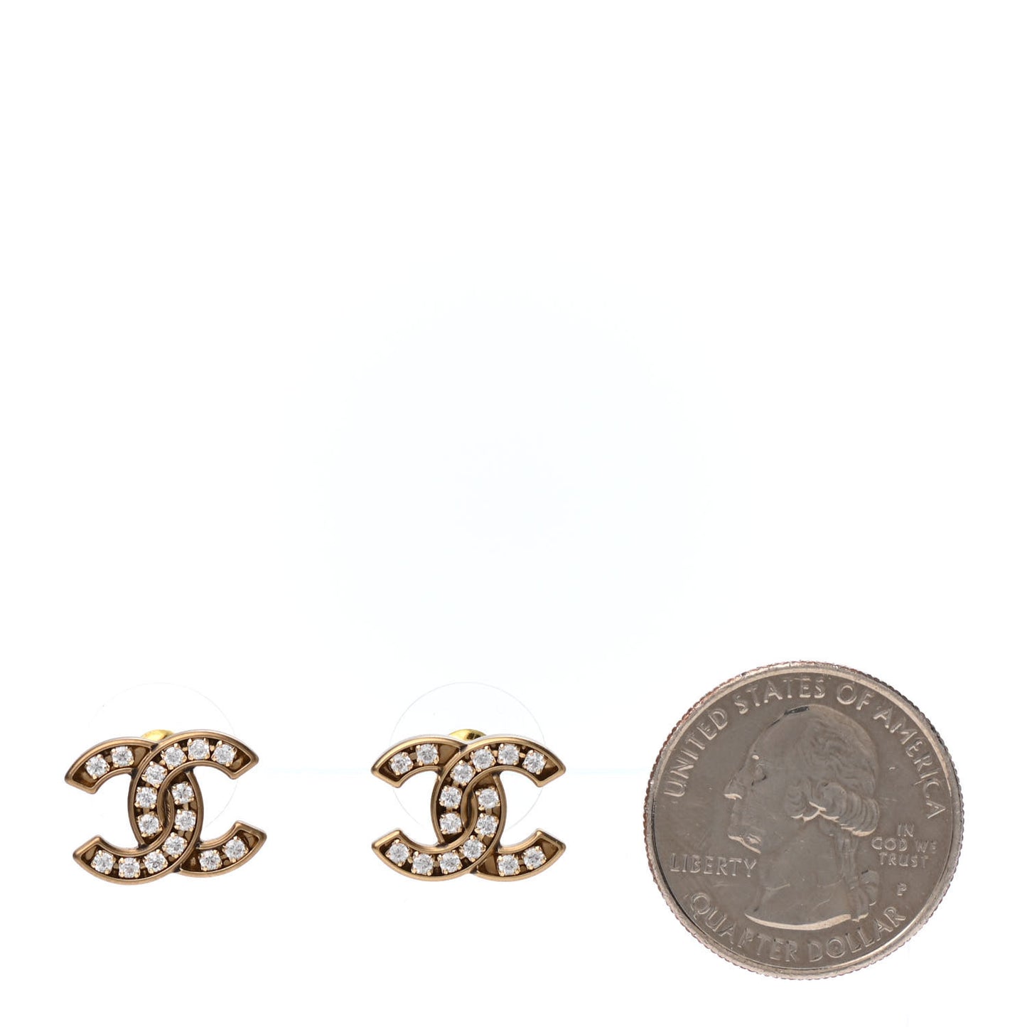 Crystal CC Earrings Gold