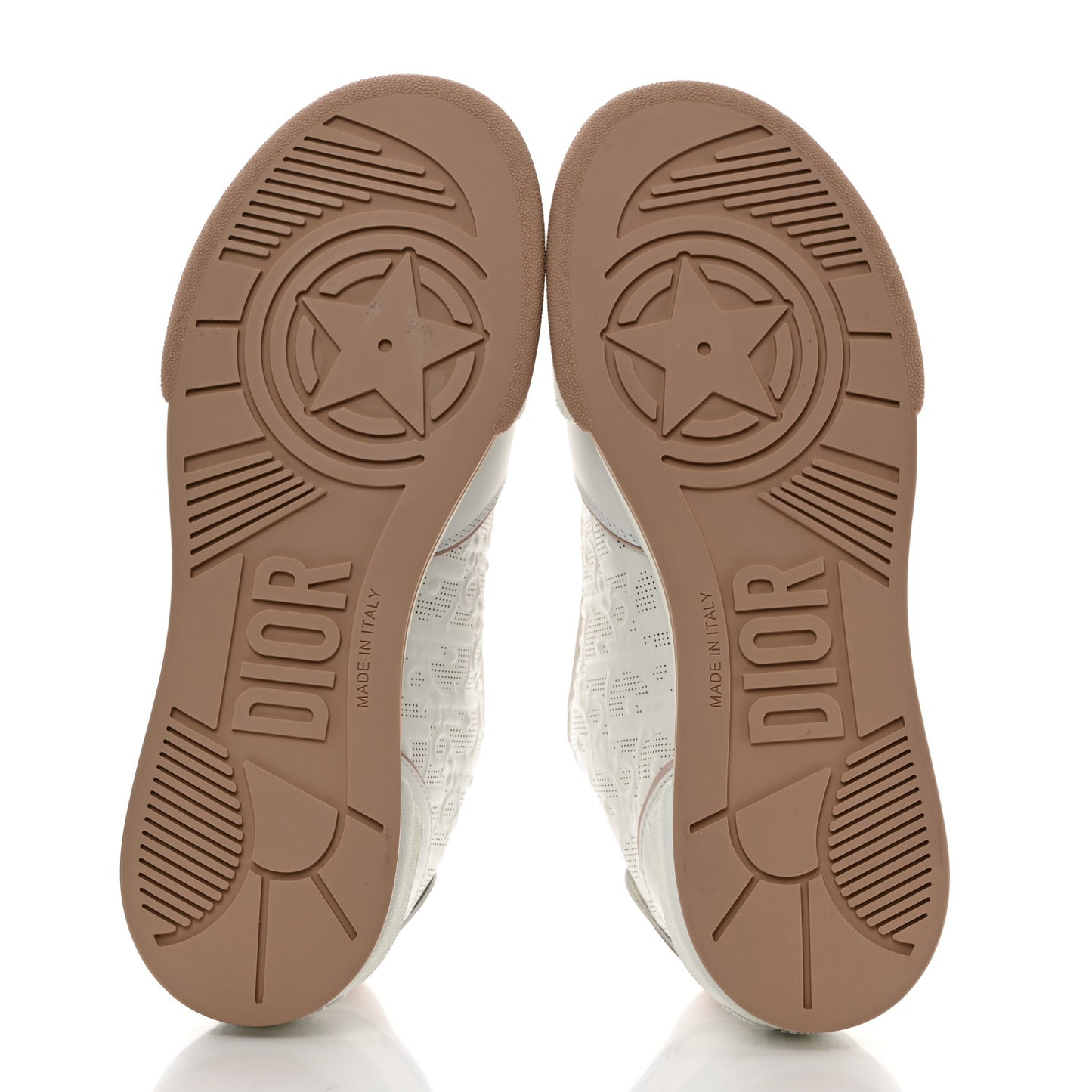 Calfskin Oblique Laser Perforated Dior One Low Sneakers 38.5 White Nude