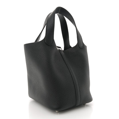 Hermes Taurillon Clemence Picotin Lock 18 PM Black 3 of 11