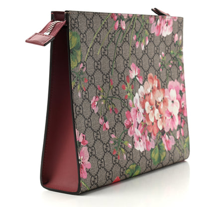 Gucci GG Supreme Monogram Blooms Large Cosmetic Case Beige Multicolor Dry Rose 3 of 7