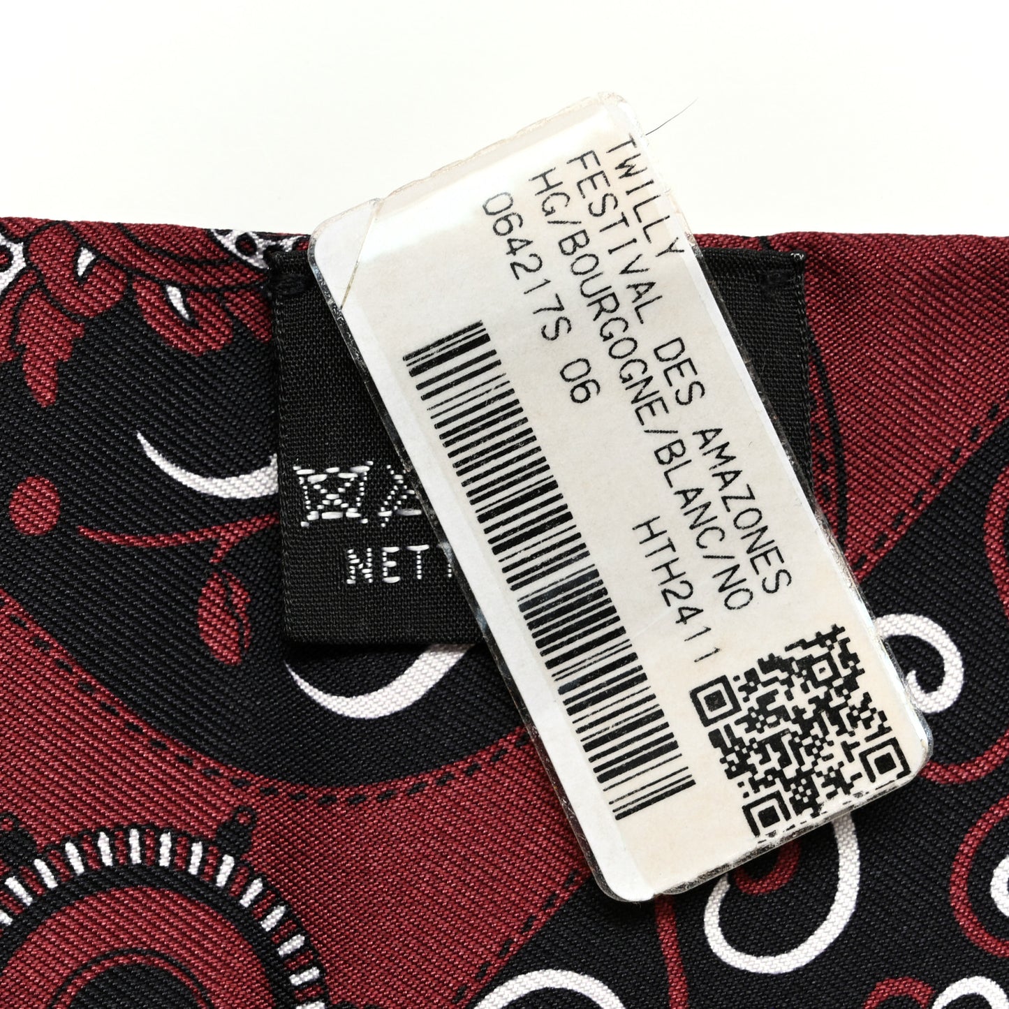 Silk Festival Des Amazones Twilly Bourgogne White Black