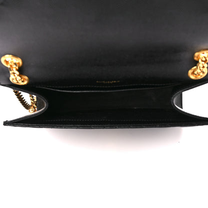 Saint Laurent Grain De Poudre Textured Mixed Matelasse Triquilt Medium Monogram Satchel Black 5 of 12