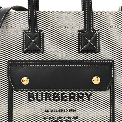 Burberry Canvas Smooth Calfskin Mini Two Tone Freya Tote Black 8 of 11