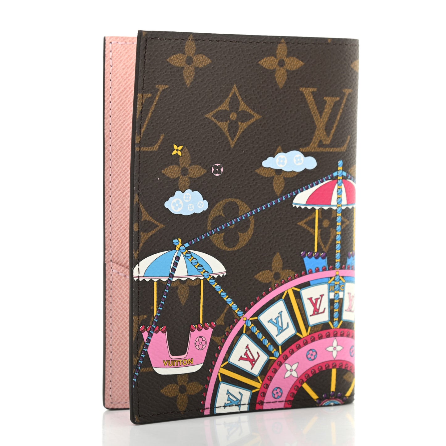 Monogram 2020 Christmas Animation Big Wheel Passport Cover Rose Ballerine