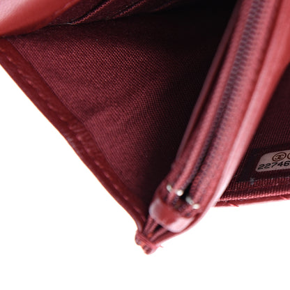 Chanel Aged Calfskin Chevron Quilted Reissue Wallet On Chain WOC Red 7 of 12