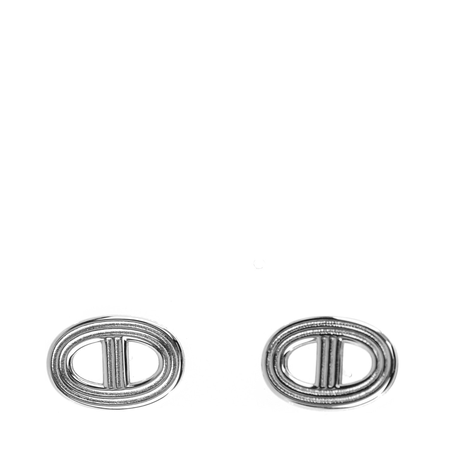 Hermes Sterling Silver Chain D'Ancre 24 Earrings PM 1 of 5