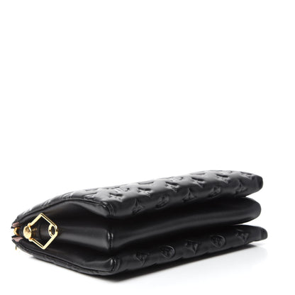 Louis Vuitton Lambskin Embossed Monogram Coussin PM Black 4 of 9