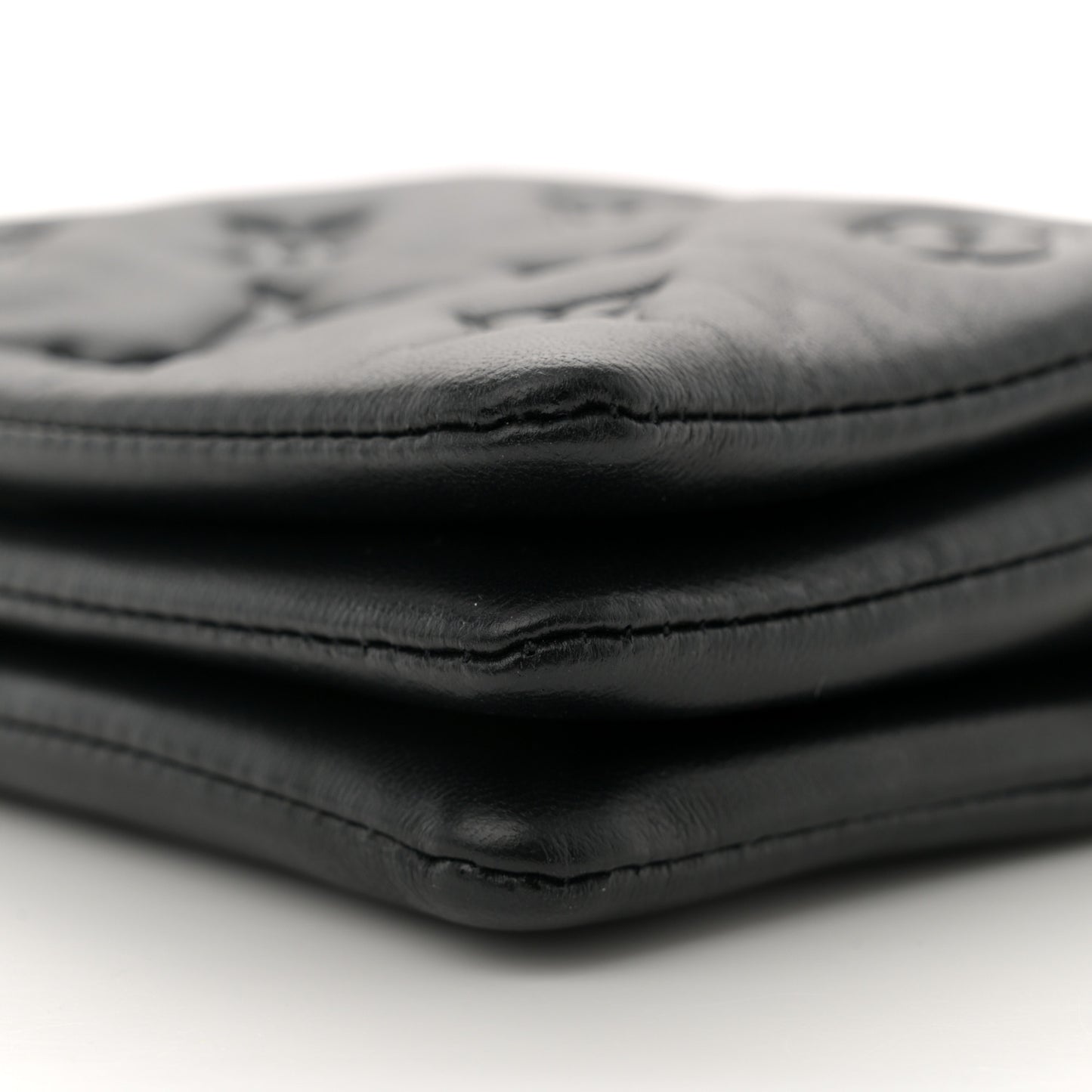 Lambskin Embossed Monogram Coussin Belt Bag Black