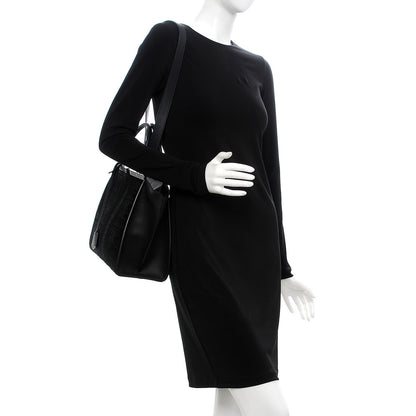 Fendi Vitello Pelo Flamingo Crocodile Embossed Petite 3Jours Tote Black 2 of 8