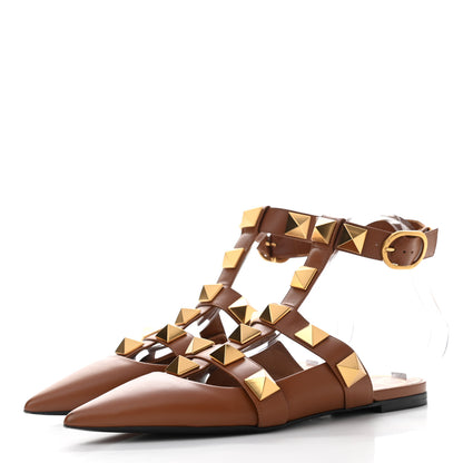 Valentino Garavani Calfskin Roman Stud Ankle Strap Flat Mules 39.5 Selleria 3 of 8
