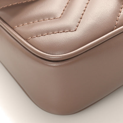 Gucci Calfskin Matelasse Super Mini GG Marmont Shoulder Bag Porcelain Rose 7 of 9