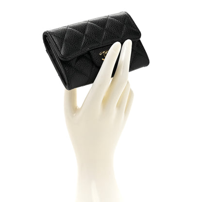 Chanel Caviar Quilted Flap Card Holder Wallet Black 2 of 9
