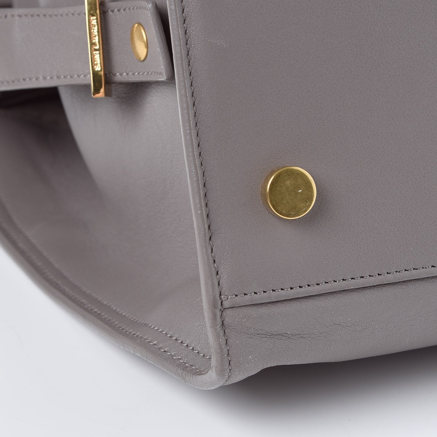 Saint Laurent Smooth Calfskin Medium Cabas Monogram Fog 13 of 14