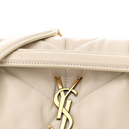 Saint Laurent Lambskin Quilted Small Loulou Puffer Monogram Chain Satchel Crema Soft 8 of 12