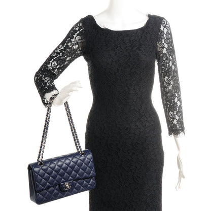 Chanel Caviar Quilted Medium Double Flap Navy 2 of 8