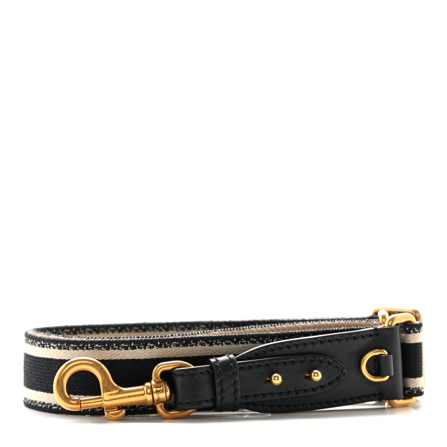 Canvas Embroidered Shoulder Strap Black