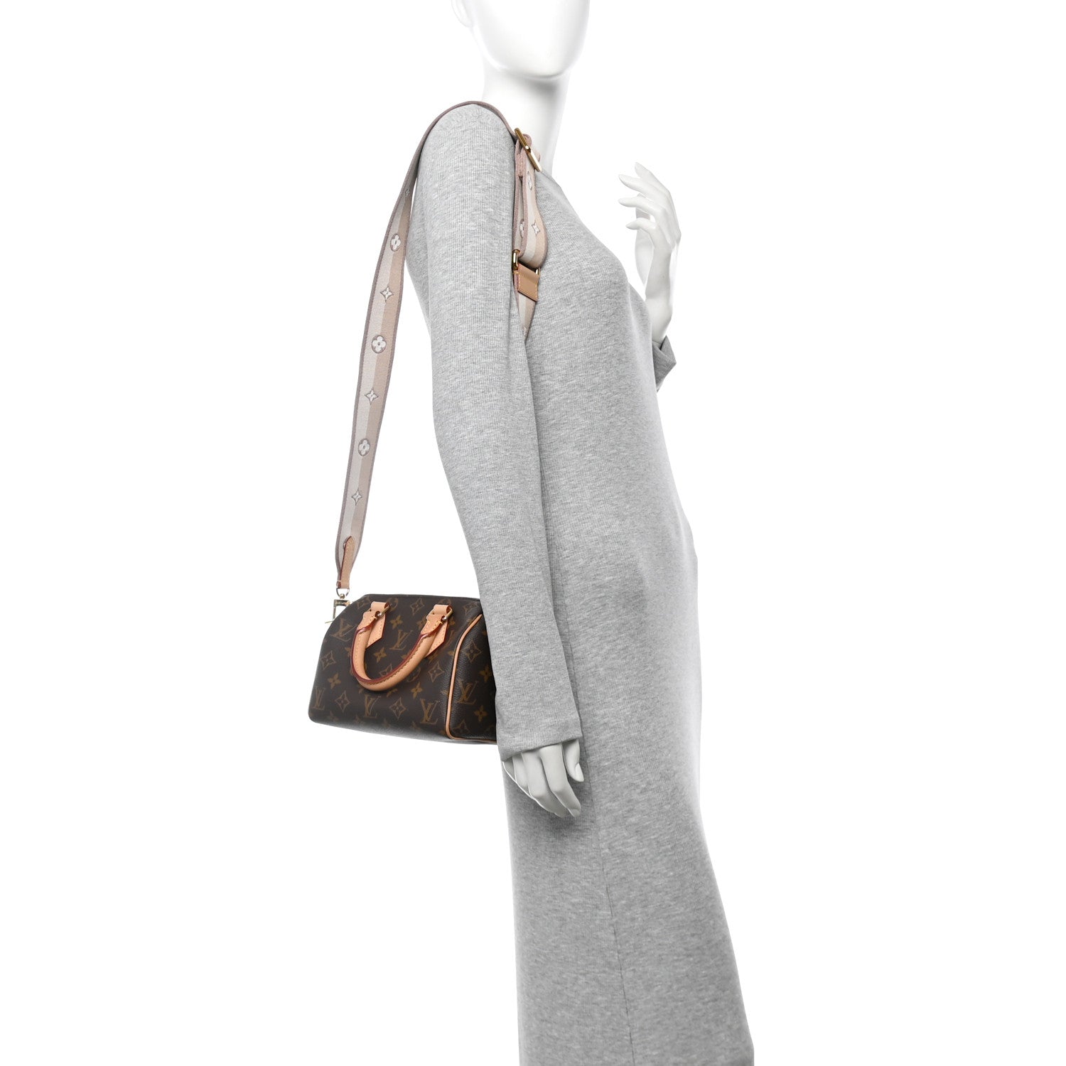Louis Vuitton Monogram Speedy Bandouliere 20 Beige 2 of 10