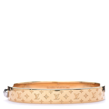 Louis Vuitton Brass Monogram Nanogram Cuff M Gold 1 of 7