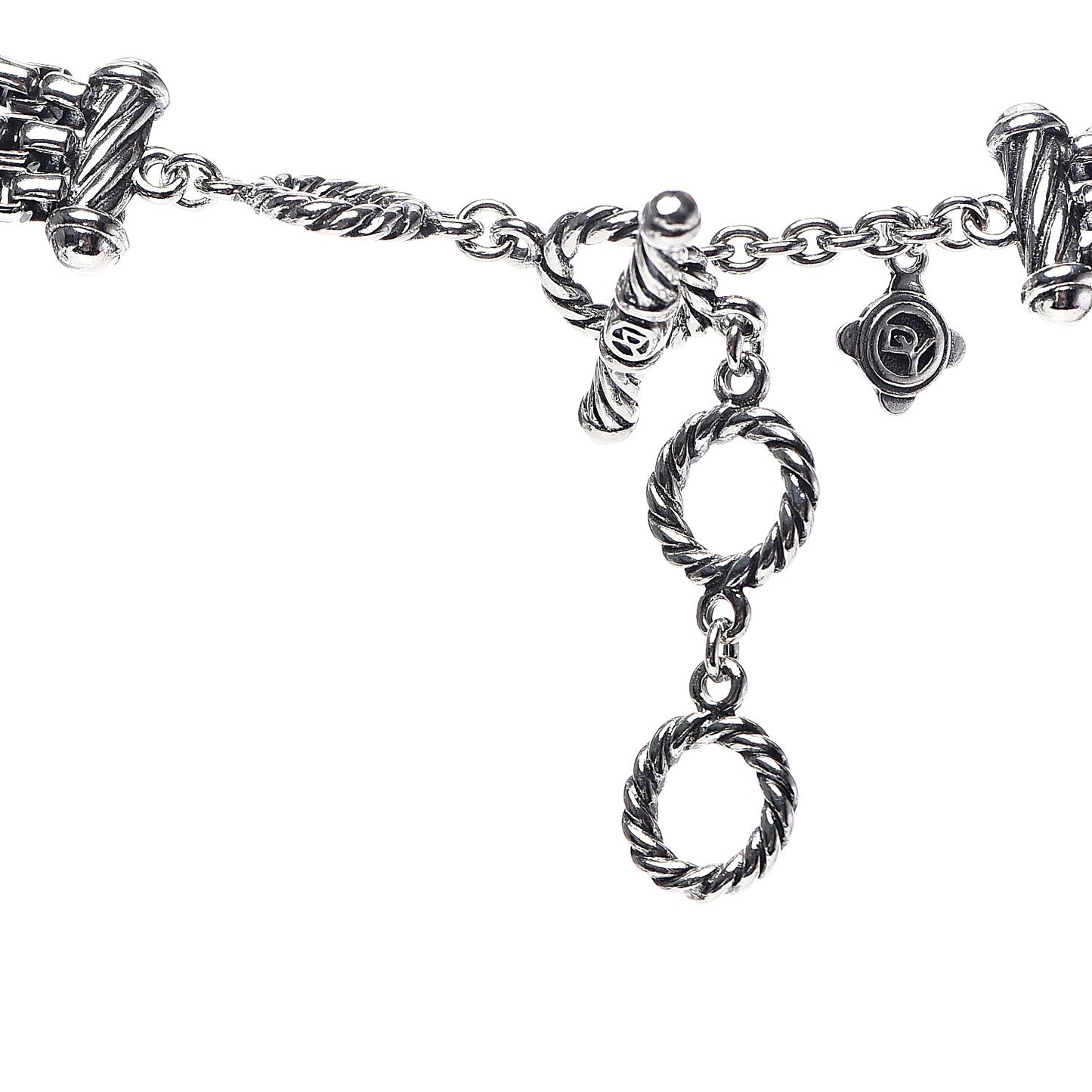Sterling Silver Box Chain Three Strand Necklace