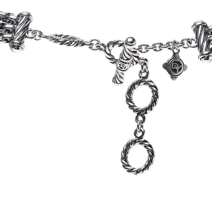 David Yurman Sterling Silver Box Chain Three Strand Necklace 4 of 5
