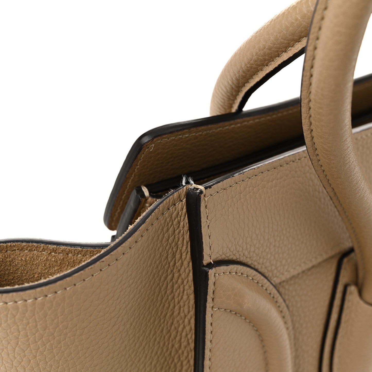 Drummed Calfskin Micro Luggage Dune