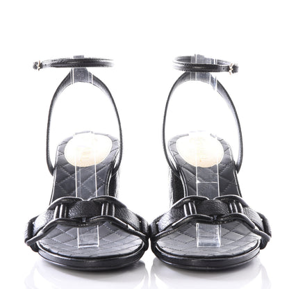 Chanel Grained Calfskin Quilted Sandals 35.5 Black 3 of 10