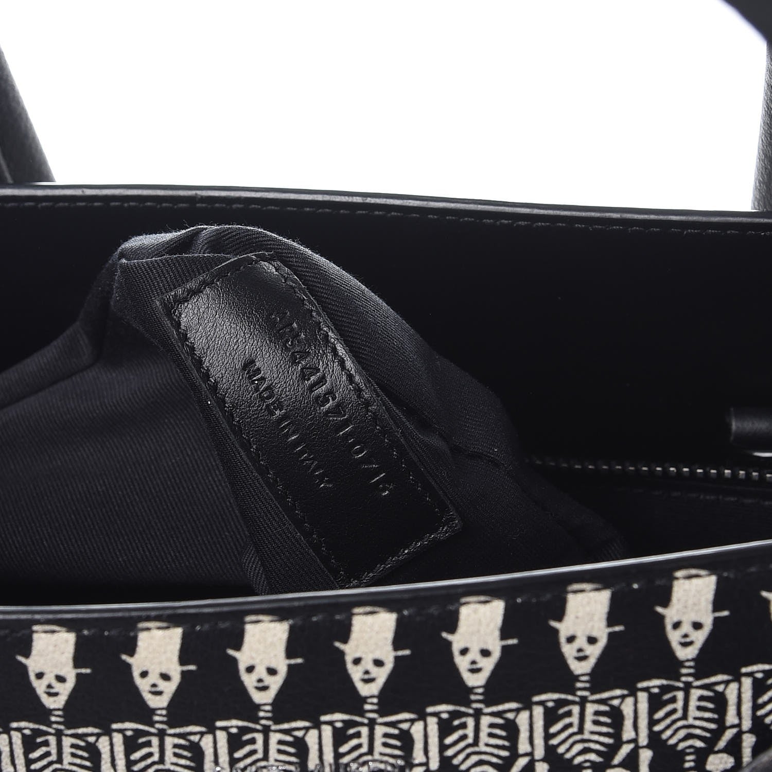 Saint Laurent Calfskin Skeleton Print Large Sac De Jour Black 8 of 8