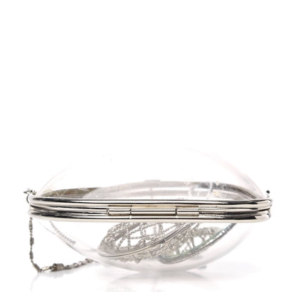 Judith Leiber Lucite Brass Heart Clutch Silver 4 of 7