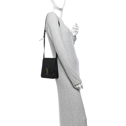 Saint Laurent Smooth Calfskin North South Kaia Satchel Black 2 of 10
