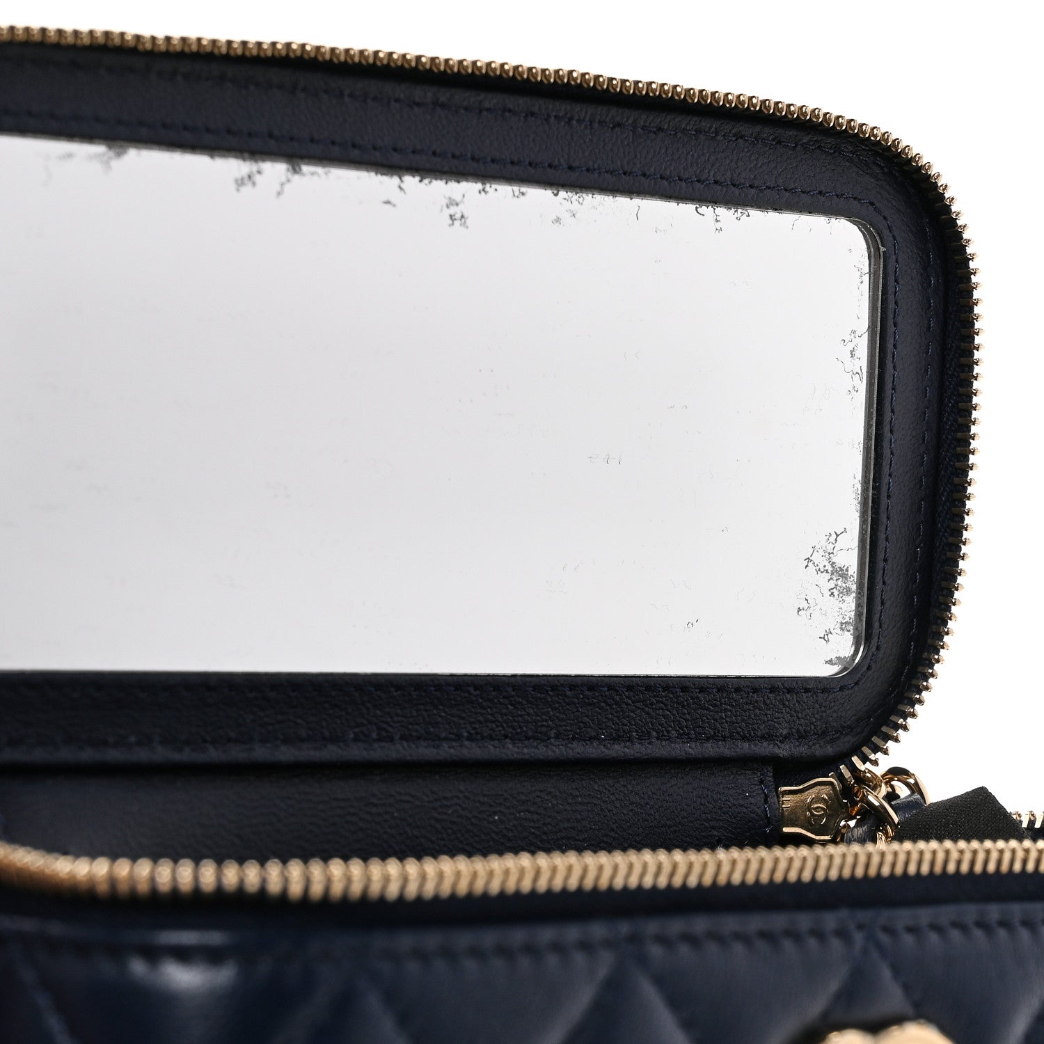 Chanel Lambskin Quilted Small Charming Top Handle Vanity Case With