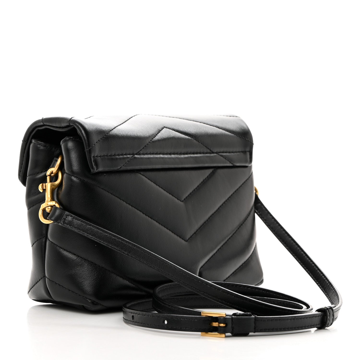 Saint Laurent Calfskin Y Quilted Monogram Toy Loulou Crossbody Bag Black 3 of 11
