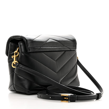 Saint Laurent Calfskin Y Quilted Monogram Toy Loulou Crossbody Bag Black 3 of 11