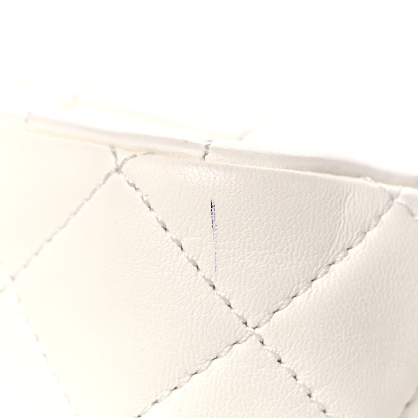 Lambskin Quilted Mini Pearl Crush Flap White