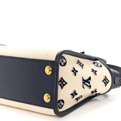 Louis Vuitton Canvas Calfskin Monogram On My Side PM Navy Blue 9 of 9