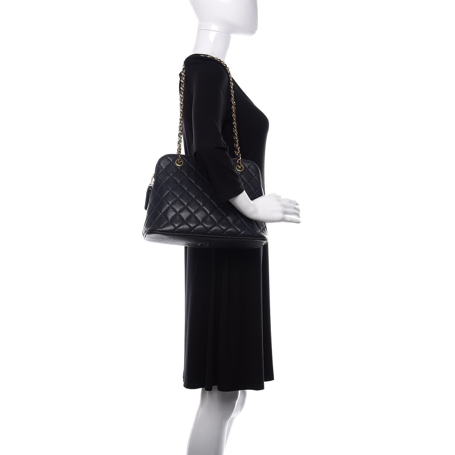 Chanel Caviar CC Tote Navy 2 of 10