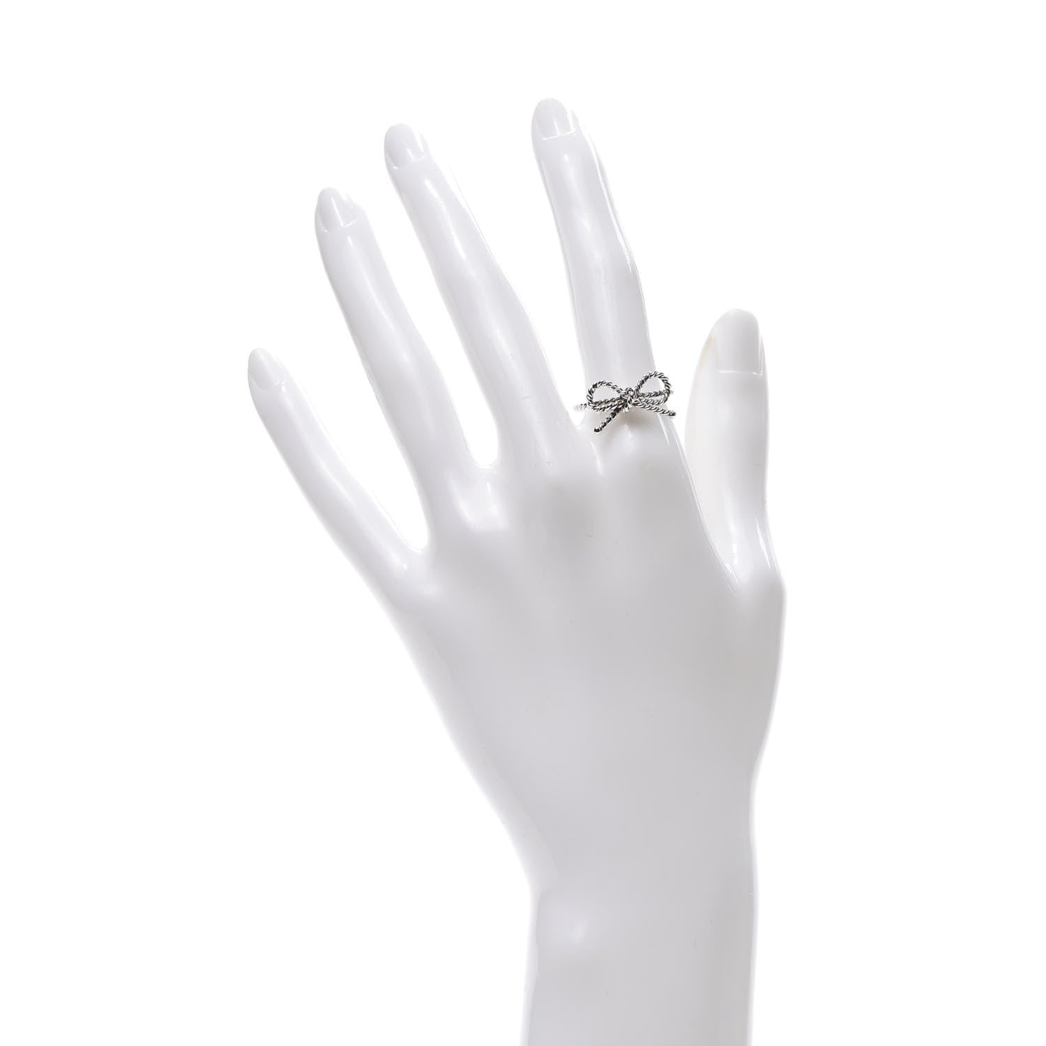 Tiffany Sterling Silver Textured Twist Bow Ring 54 7 2 of 4